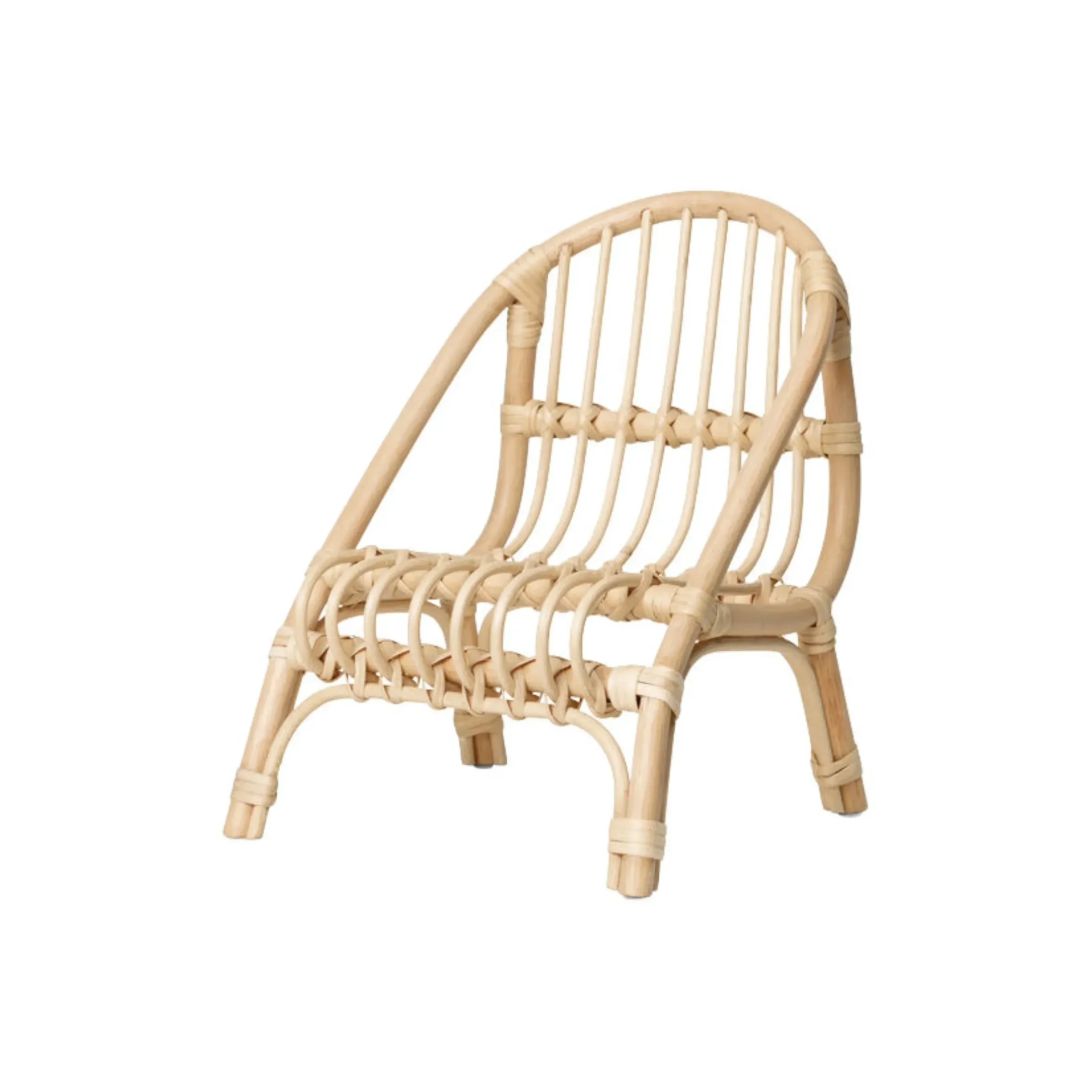 Chaise Pour Poupon Kuku Fibre Vegetale Bois/ Rotin Tresse Main - H 33 Cm - Ferm Living