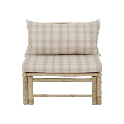 Chauffeuse Korfu Tissu Beige Bois Naturel / Module Central - Bambou - Bloomingville
