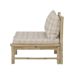 Chauffeuse Korfu Tissu Beige Bois Naturel / Module Central - Bambou - Bloomingville