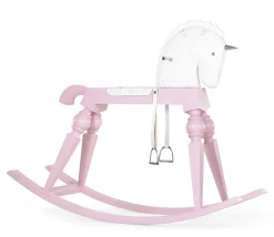 Cheval A Bascule Arion Pink Cuir Bois/ Licorne Geante H 180 Cm - Piece Unique, Signee & Numerotee - 20 Ans Mid - Moooi
