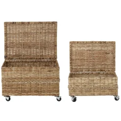 Coffre Nature Fibre Vegetale Beige / Set De 2 - Avec Roulettes / Rotin - Bloomingville