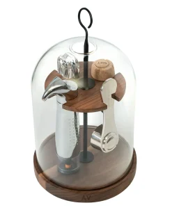 Coffret Sommelier Le Globe Metal Verre Bois Naturel / 6 Pieces - Cloche En Verre - L'Atelier Du Vin
