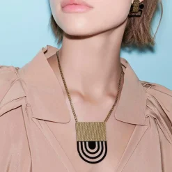 Collier Venusia - Fresia Noir Or Metal - Alessi