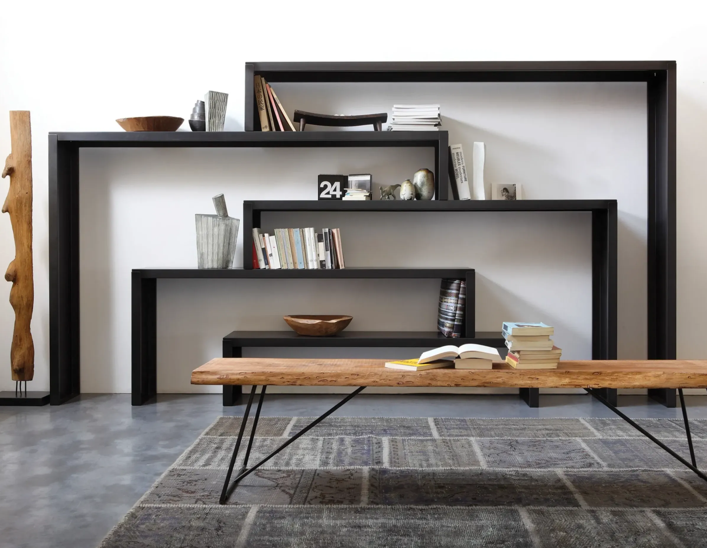 Console Babilonia Xl Noir Metal /Set De 3 - Zeus