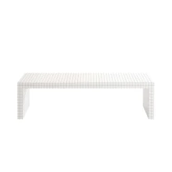 Console Basse Quaderna Plastique Blanc / L 150 X H 39 Cm - Superstudio, 1972 - Zanotta