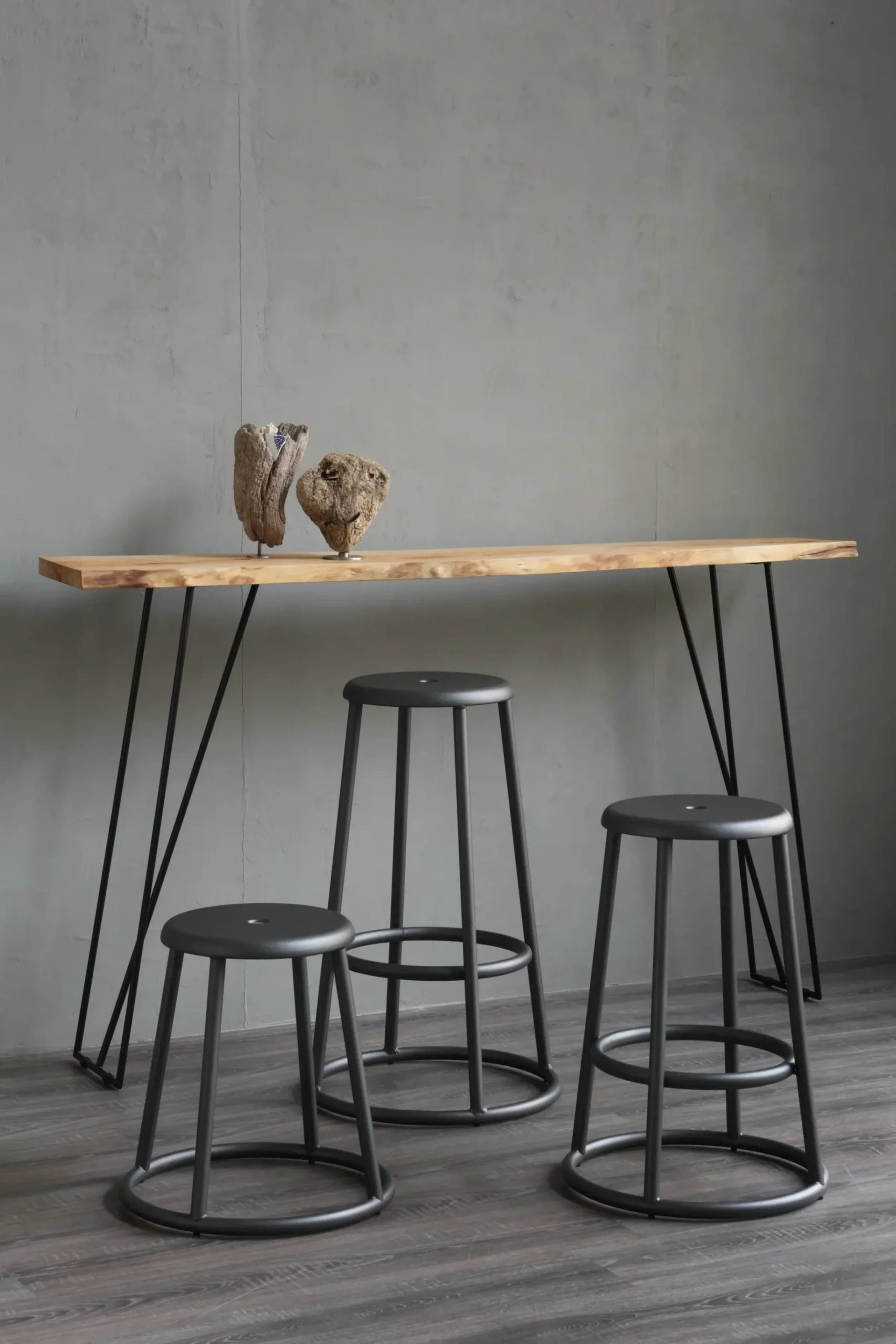 Console Old Times Metal Noir Bois Naturel / L 135 Cm - Zeus