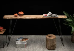 Console Old Times Metal Noir Bois Naturel / L 135 Cm - Zeus