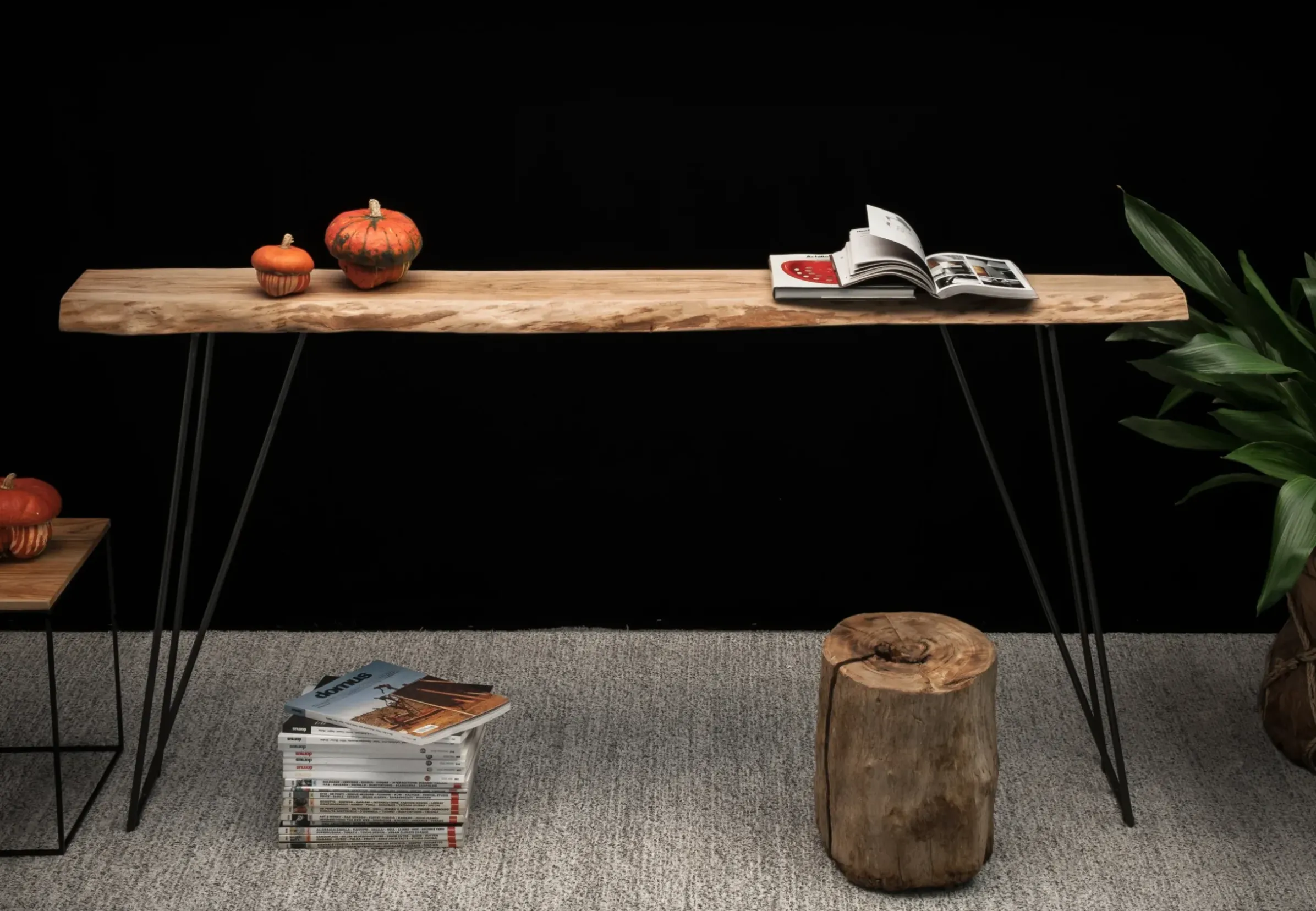 Console Old Times Metal Noir Bois Naturel / L 135 Cm - Zeus