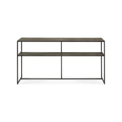 Console Pentagon Metal Noir / 150 X 40 Cm X H 75 Cm - Plateaux Sculptes Main - Ethnicraft