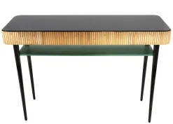 Console Riviera Vert Noir Bois Naturel / Rotin - Tiroir - Maison Sarah Lavoine