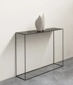 Console Slim Irony Metal Noir / L 124 Cm - Zeus
