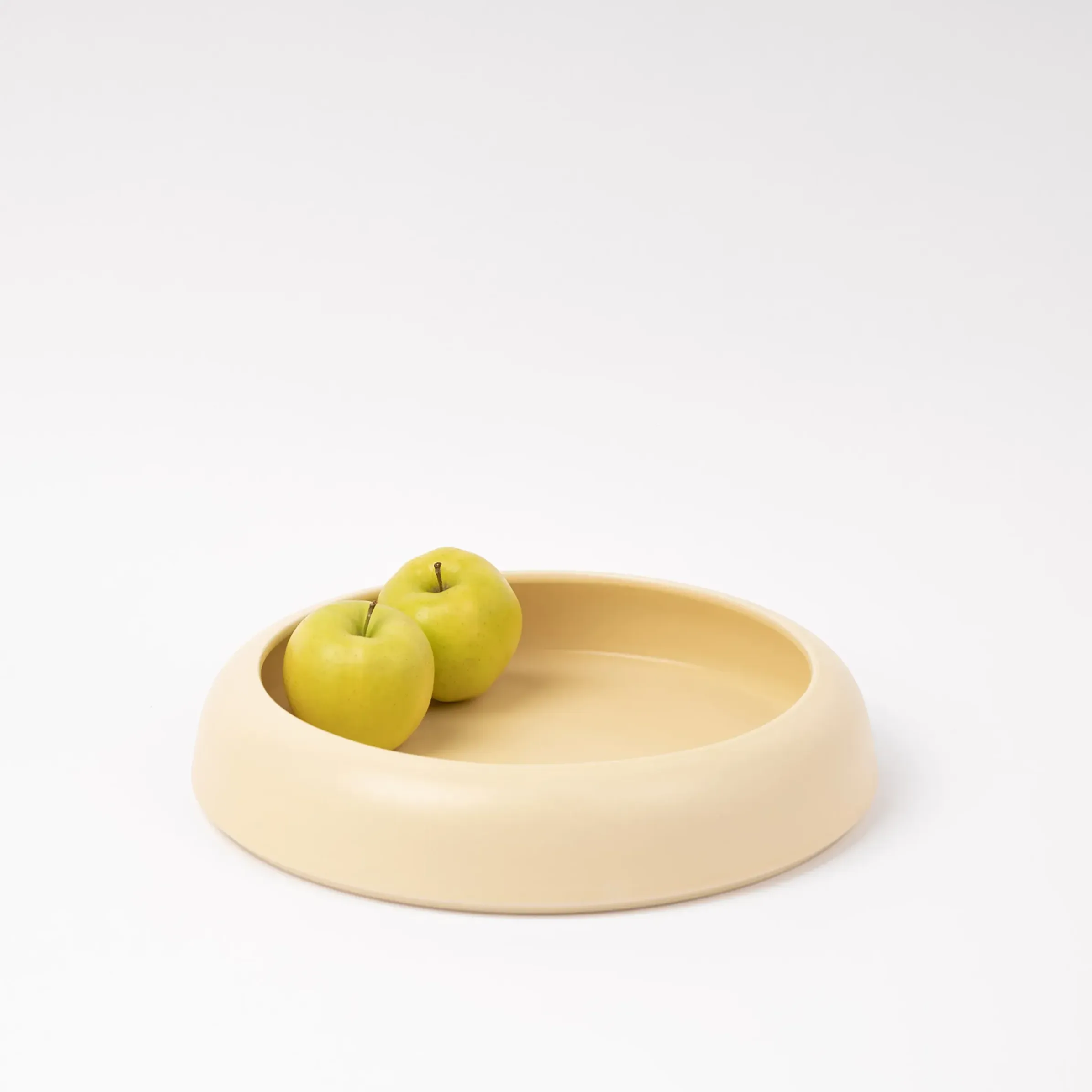 Coupe Omar 02 Ceramique Jaune / Plat - Large / O 30,8 X H 6,3 Cm - Fait Main - Raawii