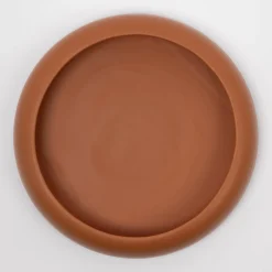 Coupe Omar 02 Ceramique Orange Marron / Plat - Large / O 30,8 X H 6,3 Cm - Fait Main - Raawii