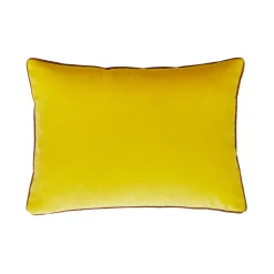 Coussin Bibi Big Tissu Jaune Rouge Orange Par Jose Levy / 48 X 35 Cm - Exclusivite Made In Design - Lelievre Paris