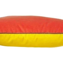 Coussin Bibi Big Tissu Jaune Rouge Orange Par Jose Levy / 48 X 35 Cm - Exclusivite Made In Design - Lelievre Paris