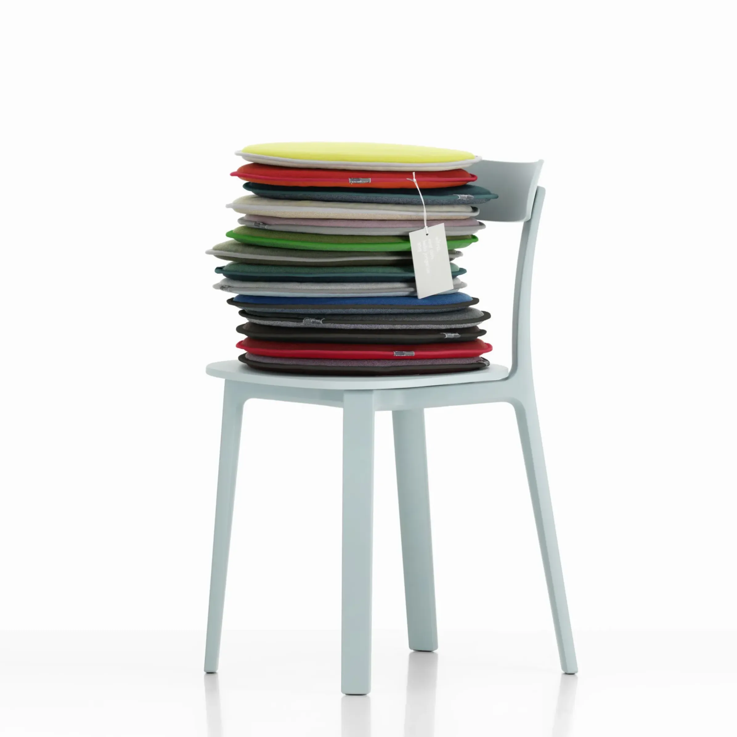 Coussin D'Assise Seat Dots Tissu Bleu Gris / O 38 Cm - Reversible - Vitra