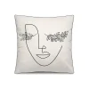 Coussin Denia Tissu Blanc / 45 X 45 Cm - Velours - Podevache