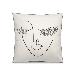 Coussin Denia Tissu Blanc / 45 X 45 Cm - Velours - Podevache