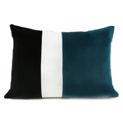 Coussin Sicilia Tissu Bleu / Velours - 40 X 55 Cm - Maison Sarah Lavoine