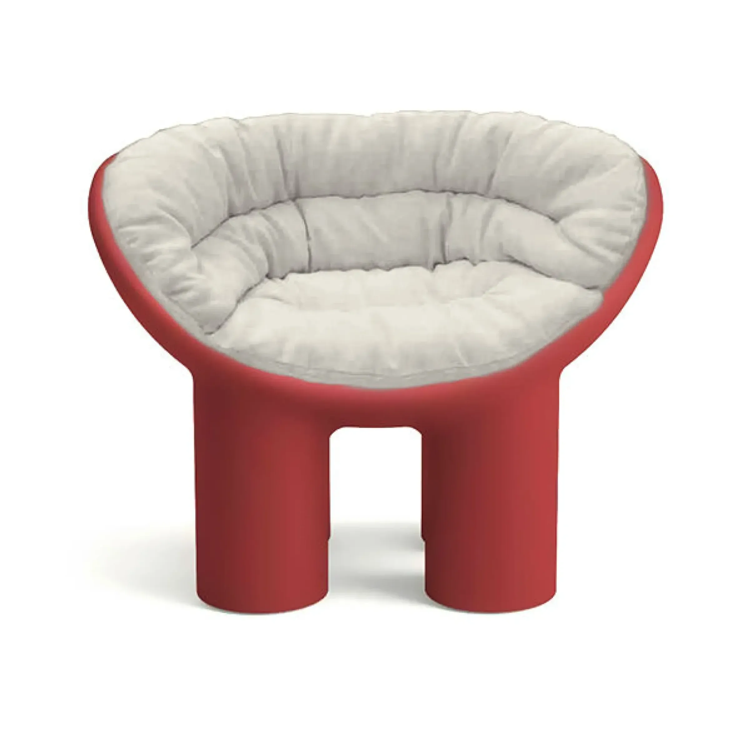 Coussin Tissu Blanc Beige Indoor / Pour Fauteuil Roly Poly - Driade
