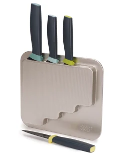 Couteau De Cuisine Doorstore Plastique Noir / Set 4 Couteaux + Support Adhesif - Joseph Joseph