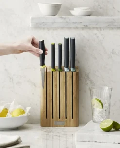 Couteau De Cuisine Elevate Bois Naturel / Set 5 Couteaux + Support Bambou - Joseph Joseph