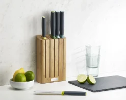 Couteau De Cuisine Elevate Bois Naturel / Set 5 Couteaux + Support Bambou - Joseph Joseph