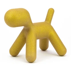 Décoration Puppy Medium Plastique Jaune /  L 56 Cm - Paillete : Edition Limitee Noel 2021 - Magis