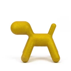 Décoration Puppy Medium Plastique Jaune /  L 56 Cm - Paillete : Edition Limitee Noel 2021 - Magis