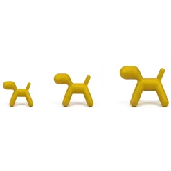 Décoration Puppy Medium Plastique Jaune /  L 56 Cm - Paillete : Edition Limitee Noel 2021 - Magis