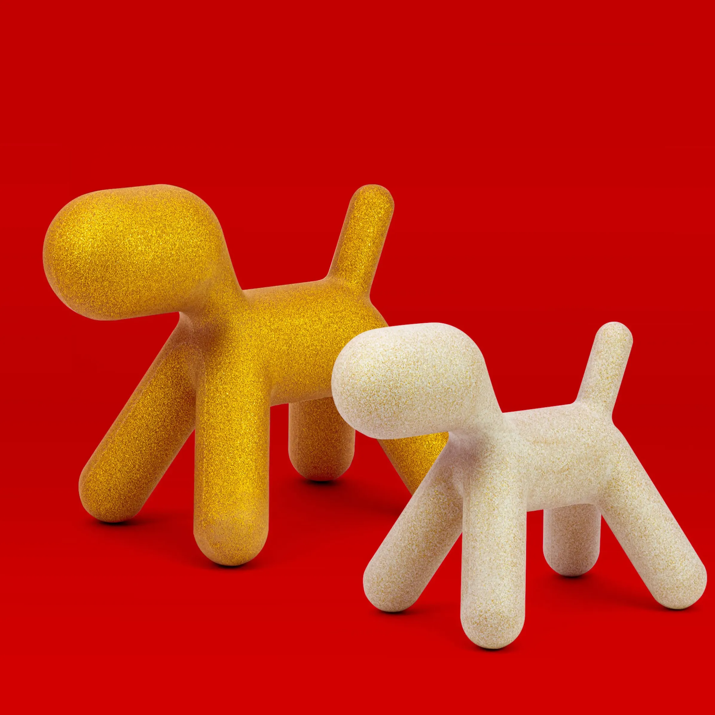 Décoration Puppy Small Plastique Blanc / L 42 Cm - Paillete : Edition Limitee Noel 2021 - Magis