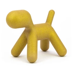 Décoration Puppy Small Plastique Jaune / L 42 Cm - Paillete : Edition Limitee Noel 2021 - Magis