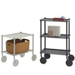 Desserte Flow Metal Bleu / 3 Plateaux - Acier Gaufre - Muuto