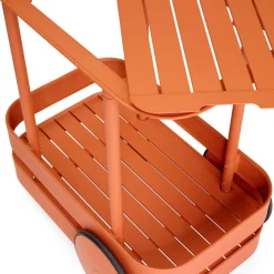 Desserte Jolly Trolley Metal Orange / Lampe Sans Fil Recharge Usb - 78 X 55 X H 200 Cm - Fatboy