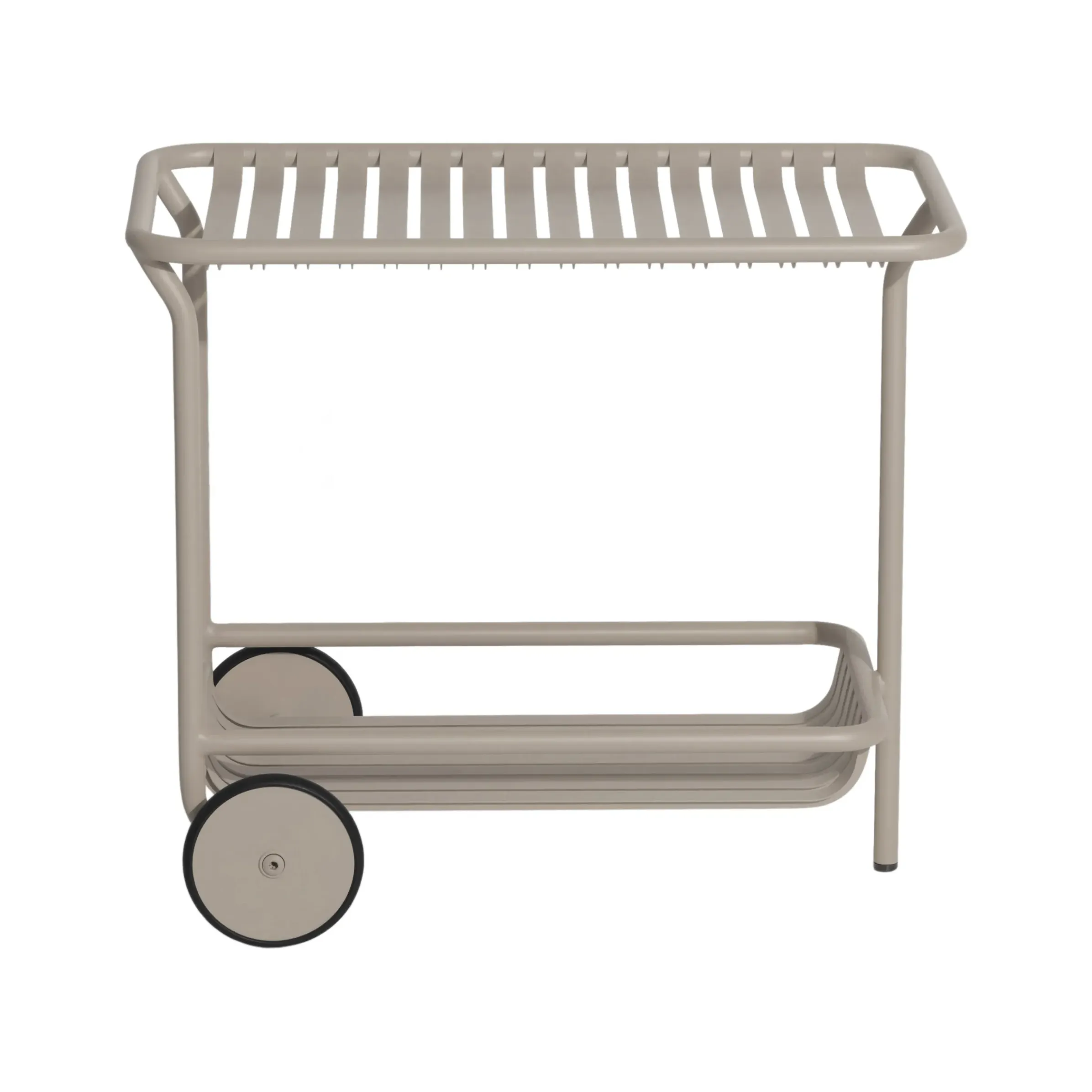 Desserte Week-End Metal Beige / Aluminium - Roulettes - Petite Friture