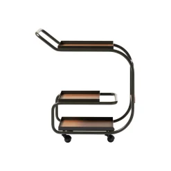 Desserte Zenzero Metal Cuir Marron Vert / Cuir Recycle - Opinion Ciatti