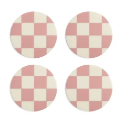 Dessous De Verre Check Plastique/ Set De 4 - Polyresine - & Klevering