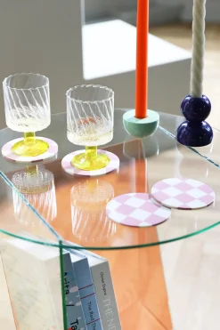 Dessous De Verre Check Plastique/ Set De 4 - Polyresine - & Klevering