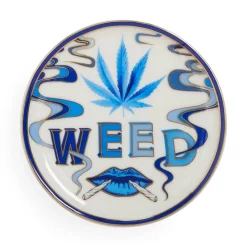 Dessous De Verre Druggist Ceramique Blanc Bleu Or / Set De 4 - Porcelaine & Or - Jonathan Adler
