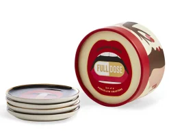 Dessous De Verre Full Dose Ceramique Noir Or / Set De 4 - Porcelaine - Jonathan Adler