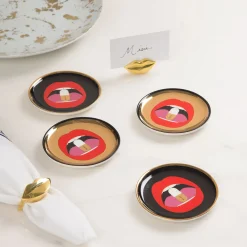 Dessous De Verre Full Dose Ceramique Noir Or / Set De 4 - Porcelaine - Jonathan Adler