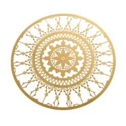 Dessous De Verre Italic Lace Metal Or / O 10 Cm - Lot De 4 - Driade