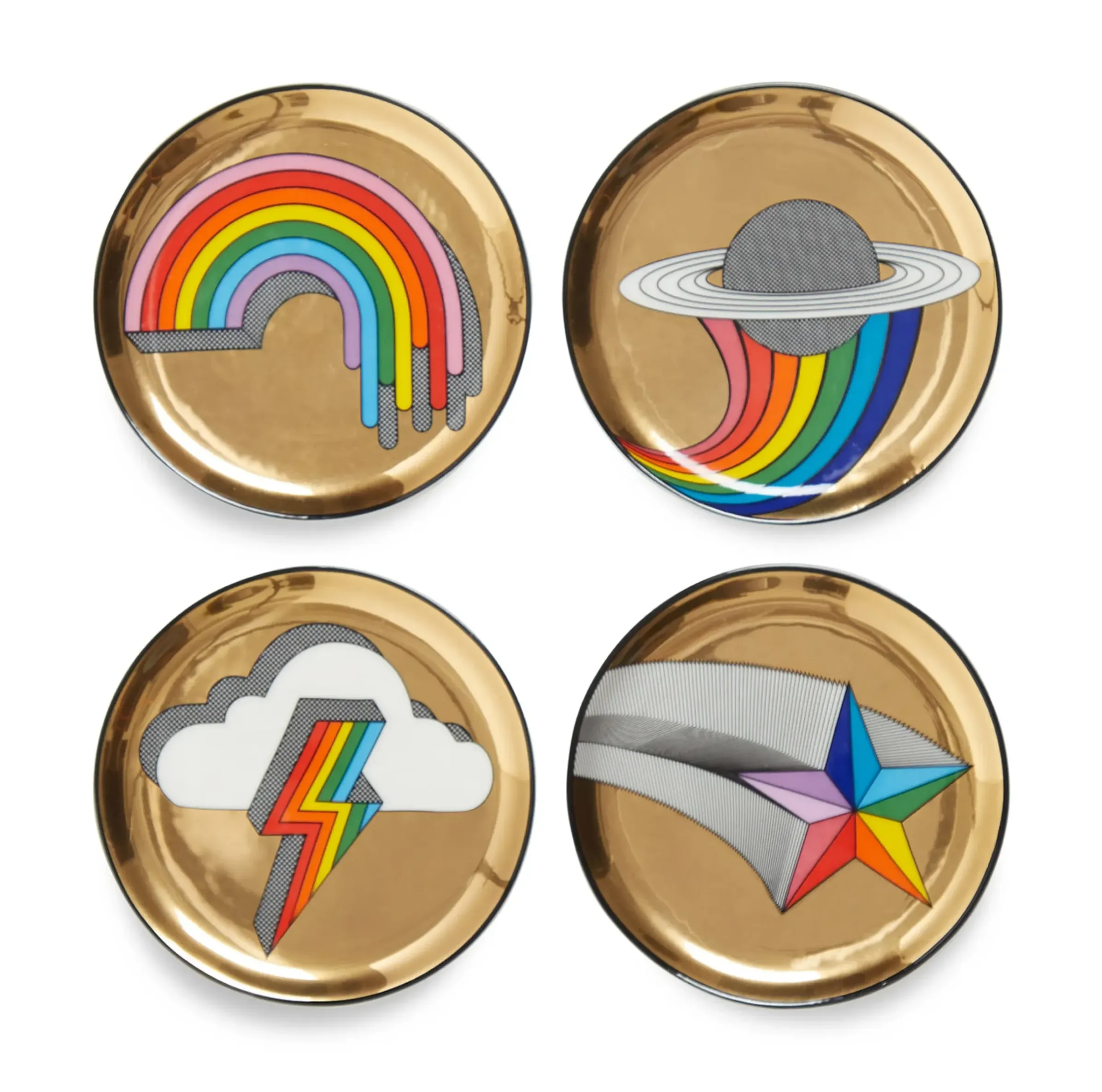 Dessous De Verre Pop! Ceramique Multicolore / Set De 4 - Porcelaine - Jonathan Adler