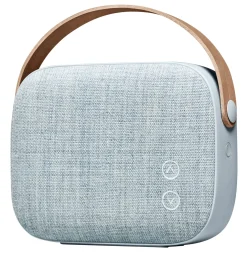 Enceinte Bluetooth Helsinki Cuir Tissu Bleu / Sans Fil - Tissu & Poignee Cuir - Vifa