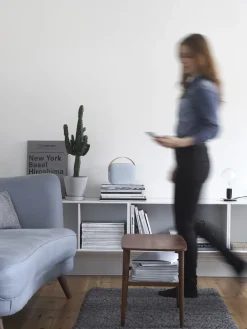 Enceinte Bluetooth Helsinki Cuir Tissu Bleu / Sans Fil - Tissu & Poignee Cuir - Vifa