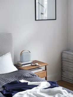 Enceinte Bluetooth Helsinki Cuir Tissu Bleu / Sans Fil - Tissu & Poignee Cuir - Vifa