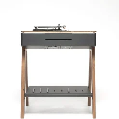 Enceinte Bluetooth Lx Platine Noir Bois Naturel / Enceinte Active Haute-Fidelite Tout-En-Un Avec Platine Integree - La Boite Concept