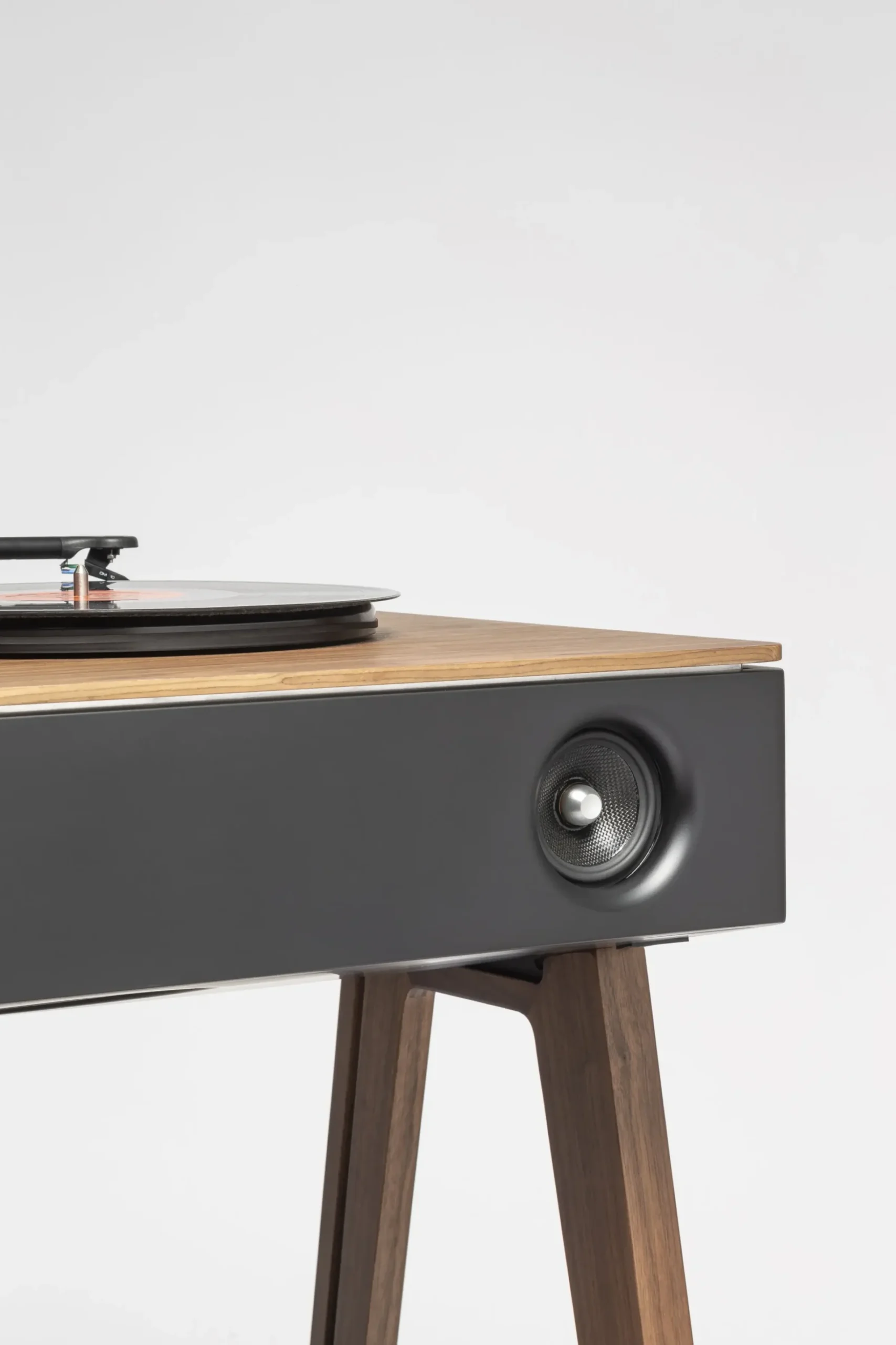 Enceinte Bluetooth Lx Platine Noir Bois Naturel / Enceinte Active Haute-Fidelite Tout-En-Un Avec Platine Integree - La Boite Concept