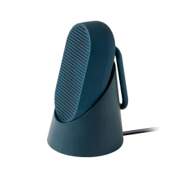 Enceinte Bluetooth Mino T - 5W Plastique Bleu / Etanche - Mousqueton Integre / Station D'Accueil - Lexon