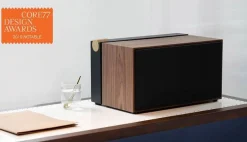 Enceinte Bluetooth Pr 01 Metal Tissu Noir Bois Naturel / Avec Technologie Active Pression Reflex - La Boite Concept